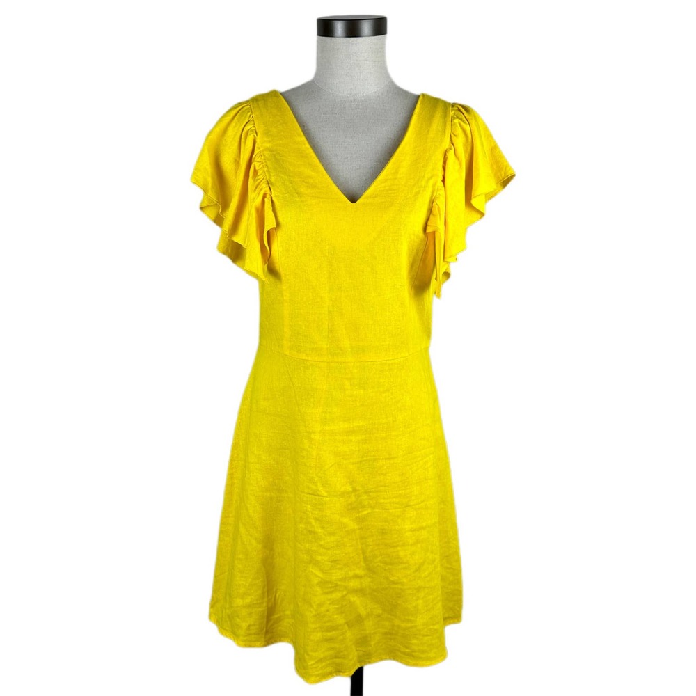 A New Day Yellow Linen Sundress Size 2